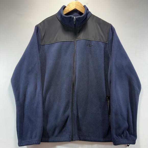 Fila Other - Fila Jacket Mens M Navy Blue Full Zip Fleece Cozy Warm Winter Pockets